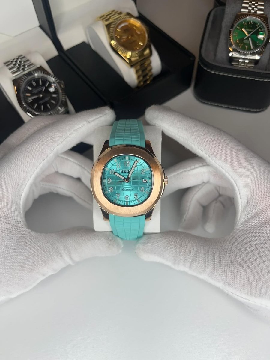 Seiko Aquanaut Mod (Rose Gold Tiffany) - OnTimeMods