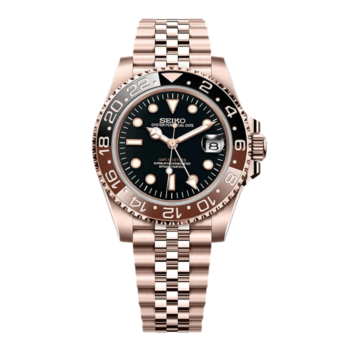 Seiko Custom GMT Mod (Rose) - OnTimeMods