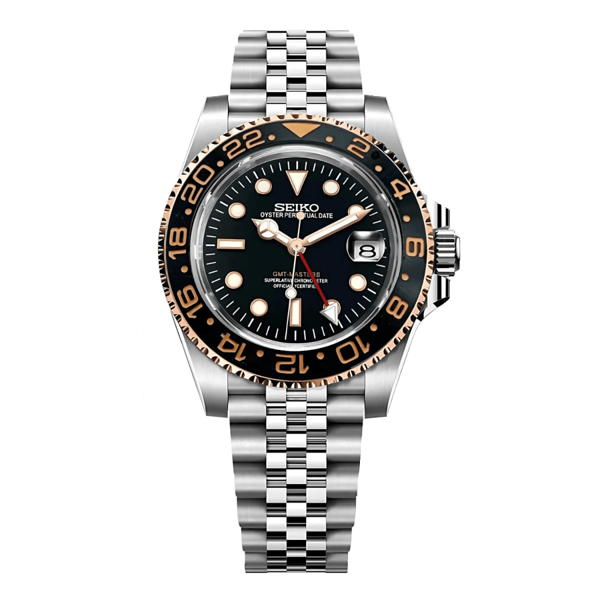 Seiko Custom GMT Mod (Rose) - OnTimeMods