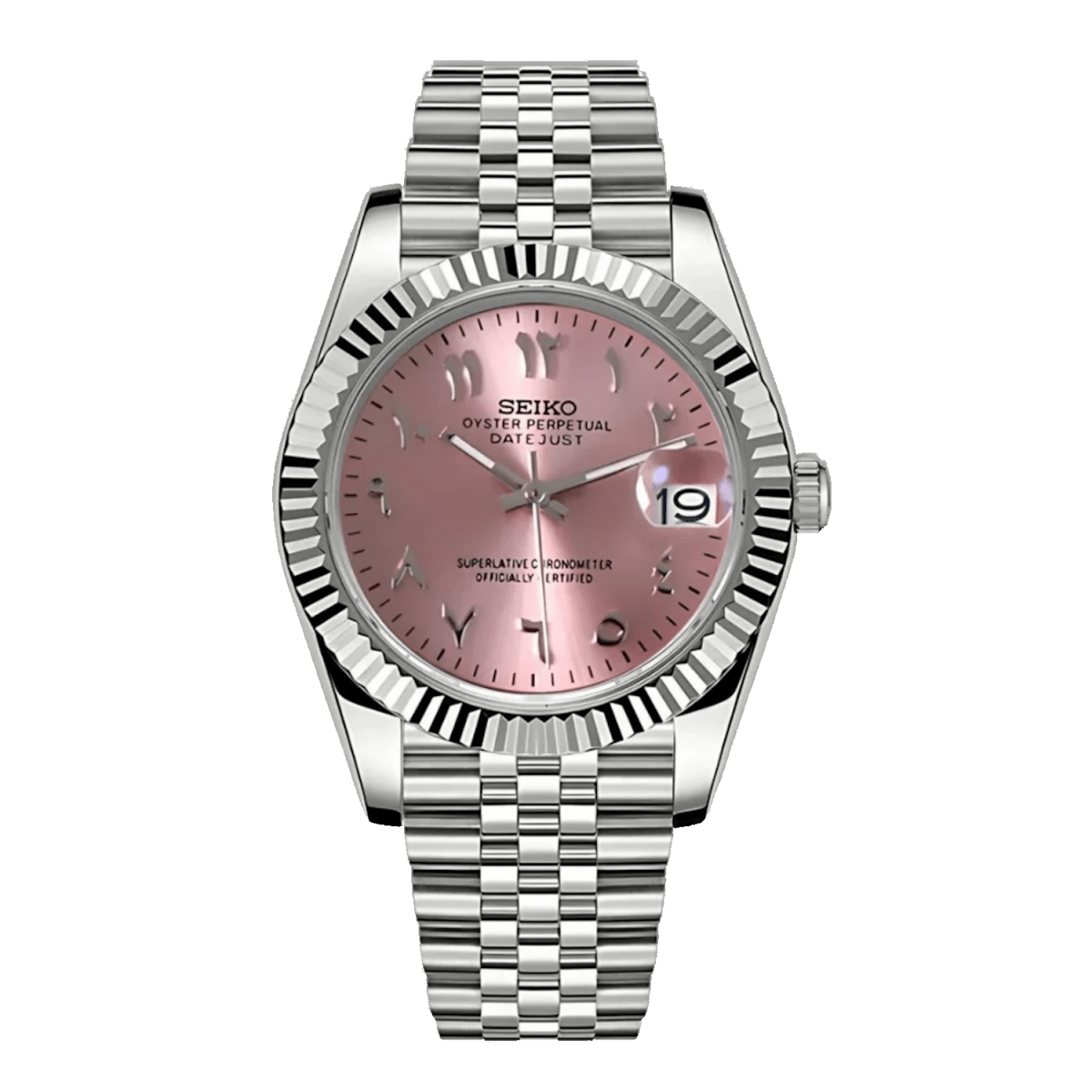 Seiko Datejust Mod (Arabic Pink) - OnTimeMods