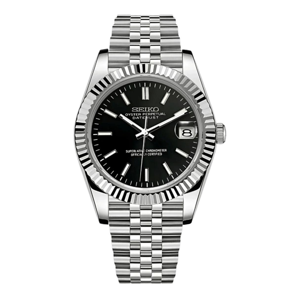 Seiko Datejust Mod (Classic Black) - OnTimeMods