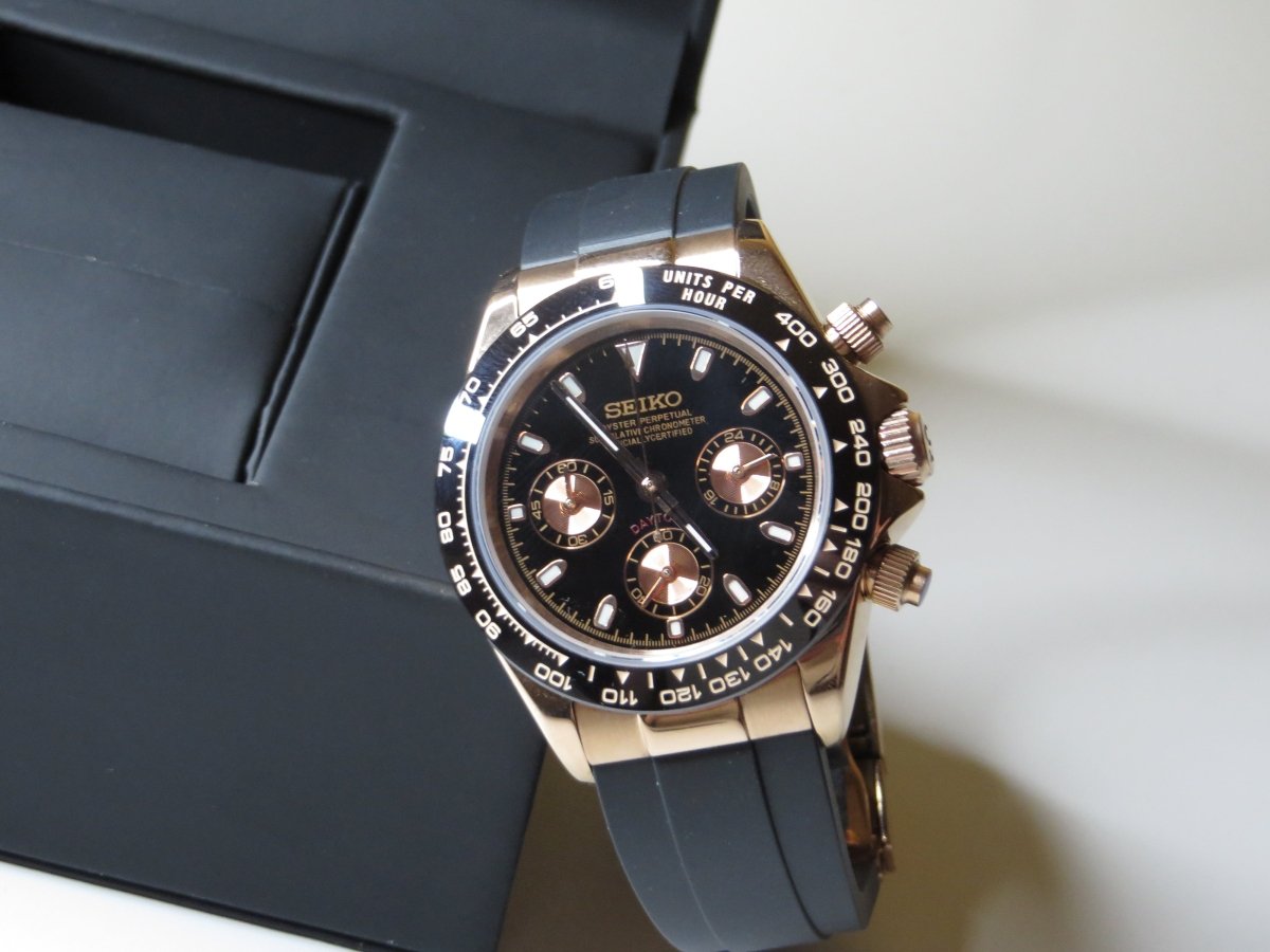 Seiko Daytona Mod (Rose Gold) - OnTimeMods