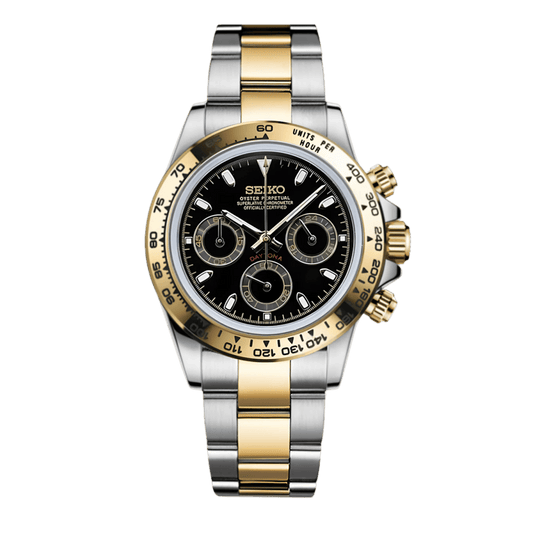 Seiko Daytona Mod (Two - Tone Black) - OnTimeMods