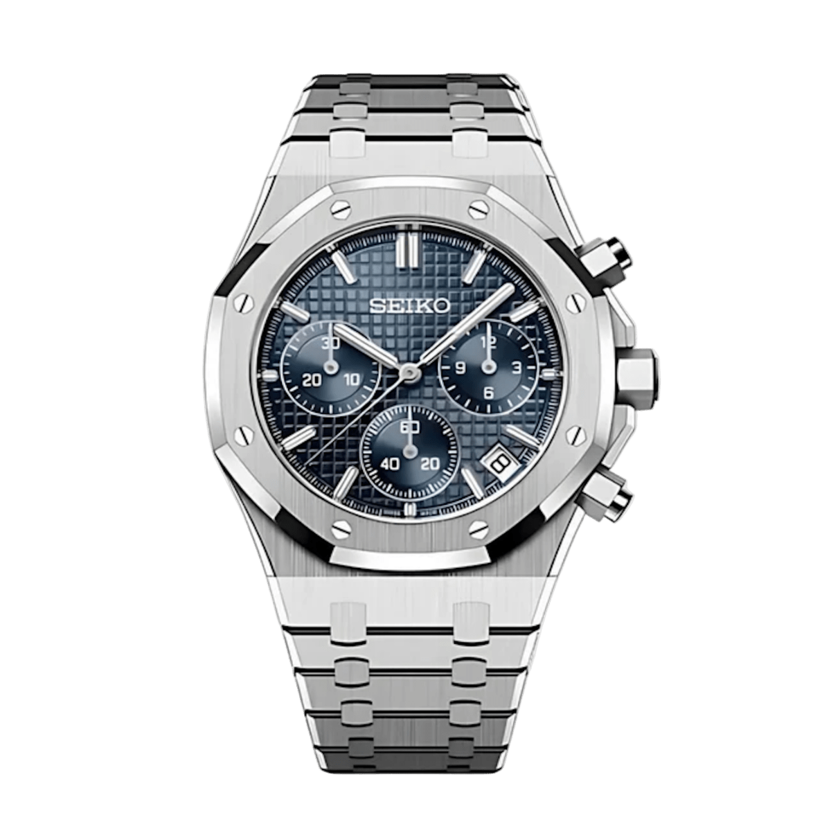 Seiko Royal Oak Chrono Mod (Blue) - OnTimeMods