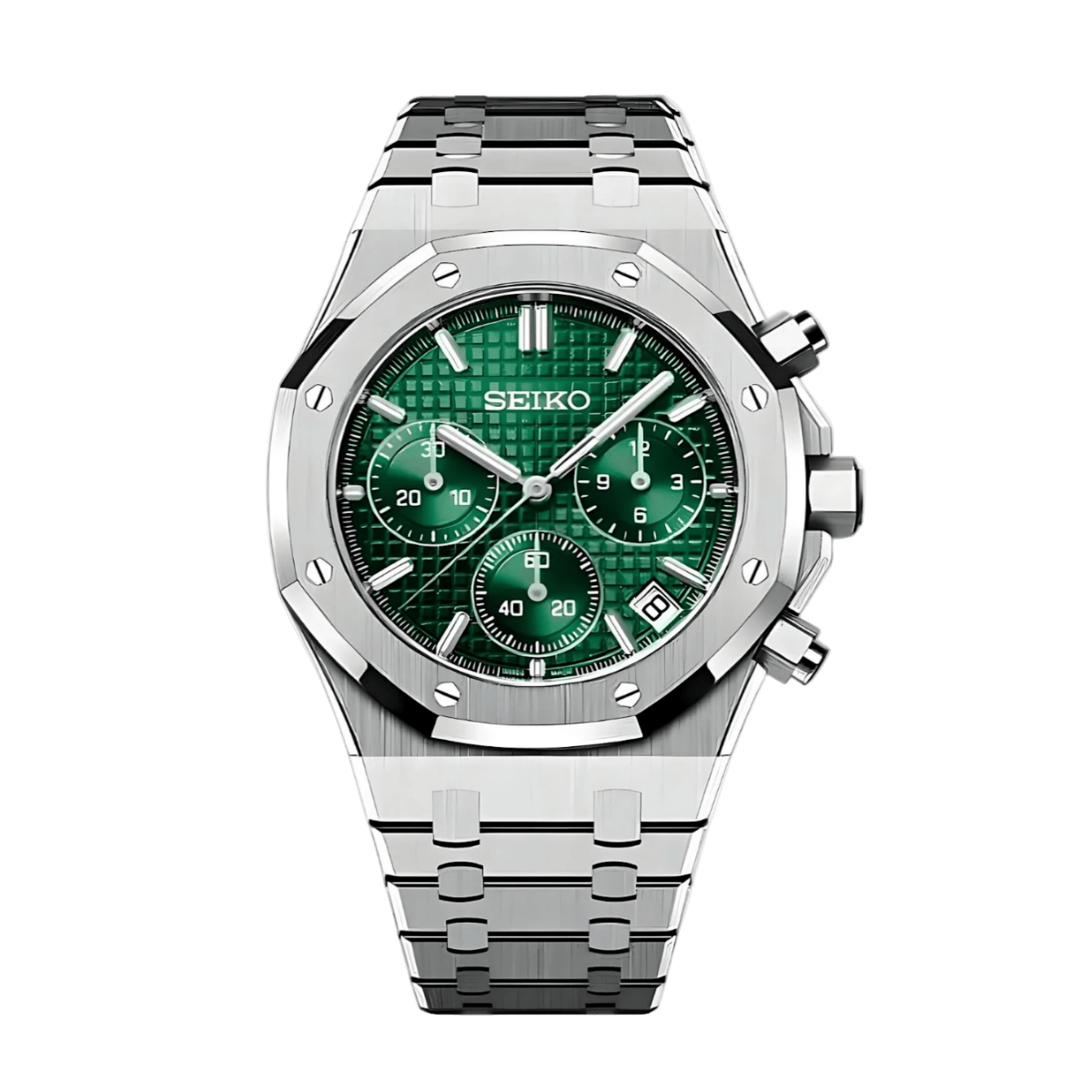 Seiko Royal Oak Chrono Mod (Green) - OnTimeMods